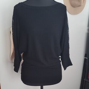 White House Black Market Black Knit Top